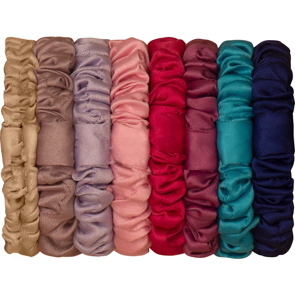 Mimi & Lula Kids' 8-pack Assorted Satin Mini Scrunchies In Multi