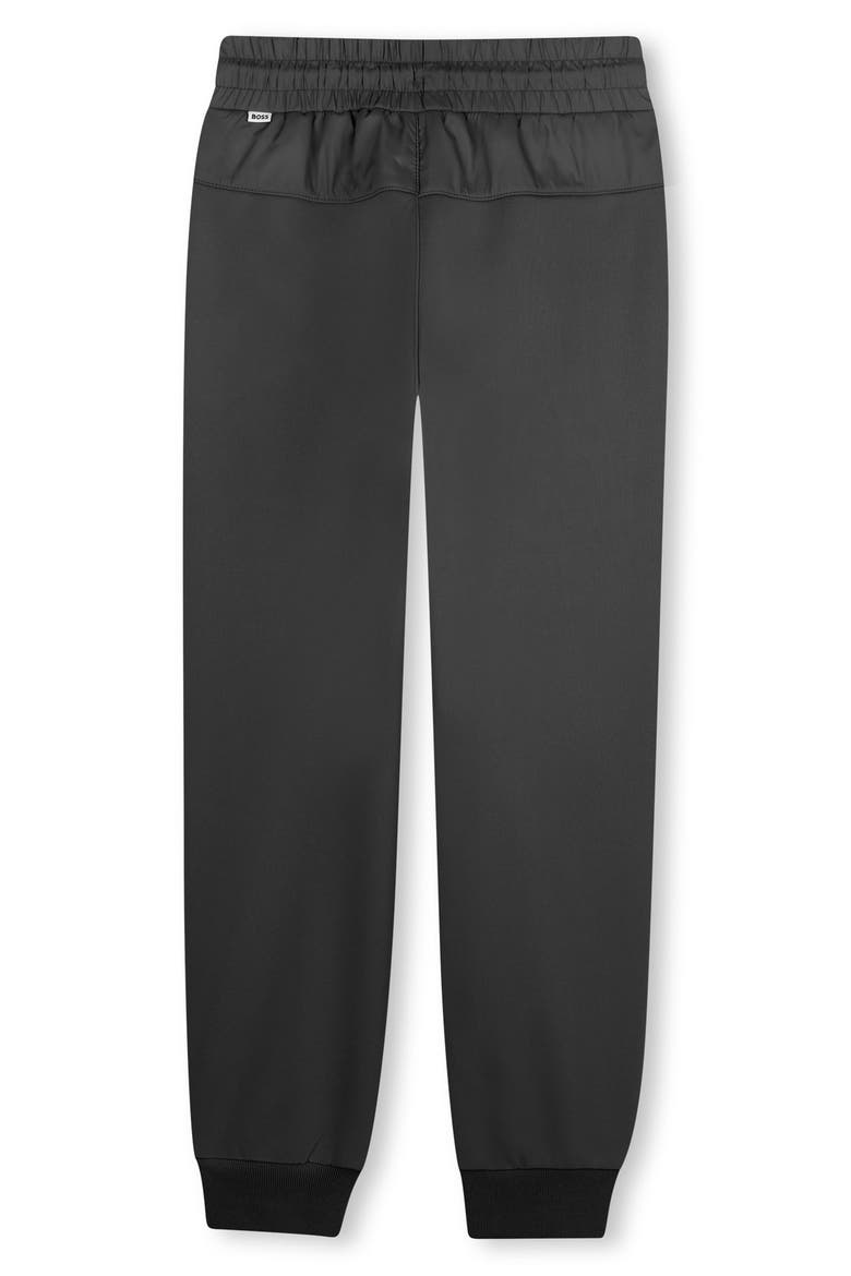 Kids' Fleece & Nylon Joggers, Alternate, color, BLACK
