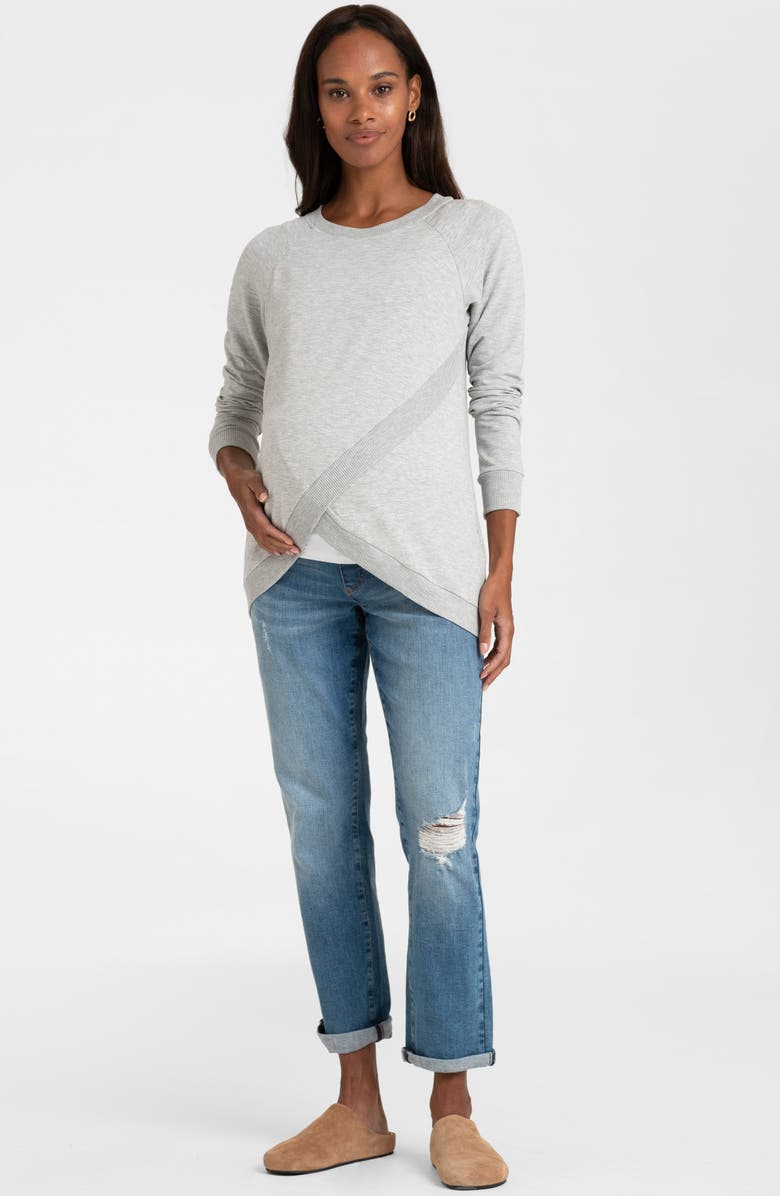Seraphine Tulip Hem Maternity/Nursing Sweatshirt, Alternate, color,