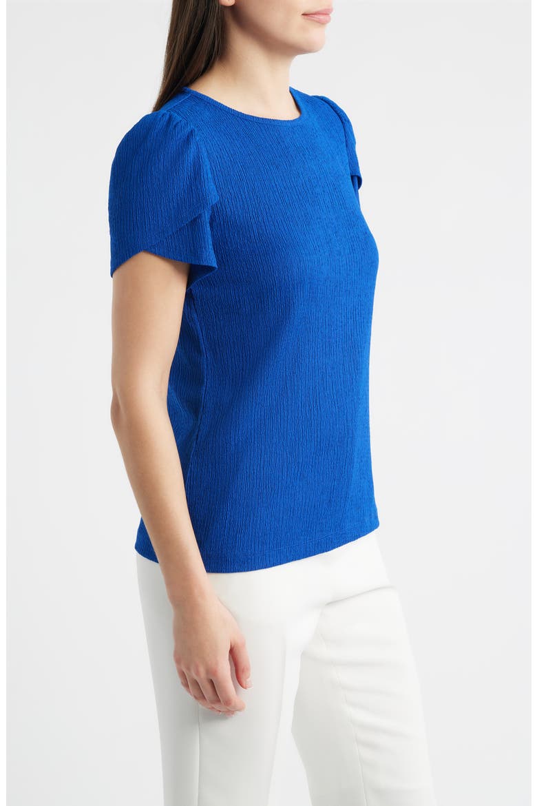 Tulip Sleeve Pebble Knit Top, Alternate, color, SANTORINI BLUE