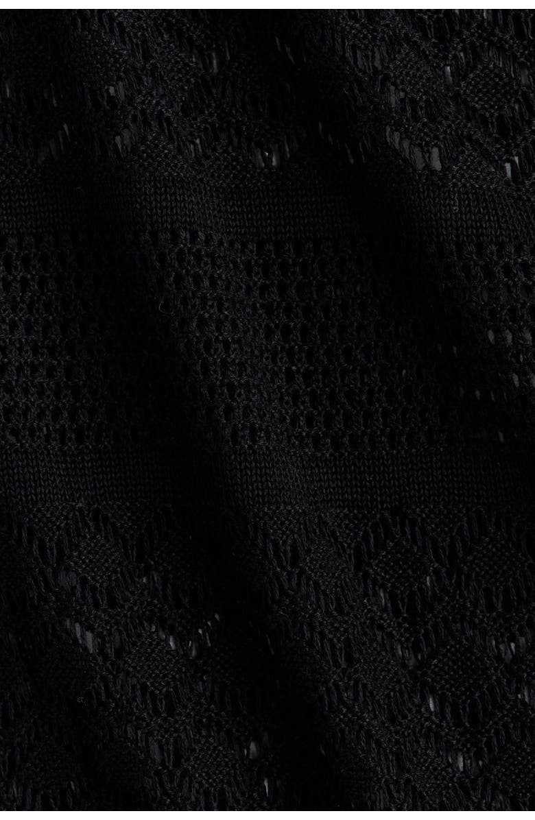 H&M Pointelle-knit Maxi Dress, Alternate, color, Black