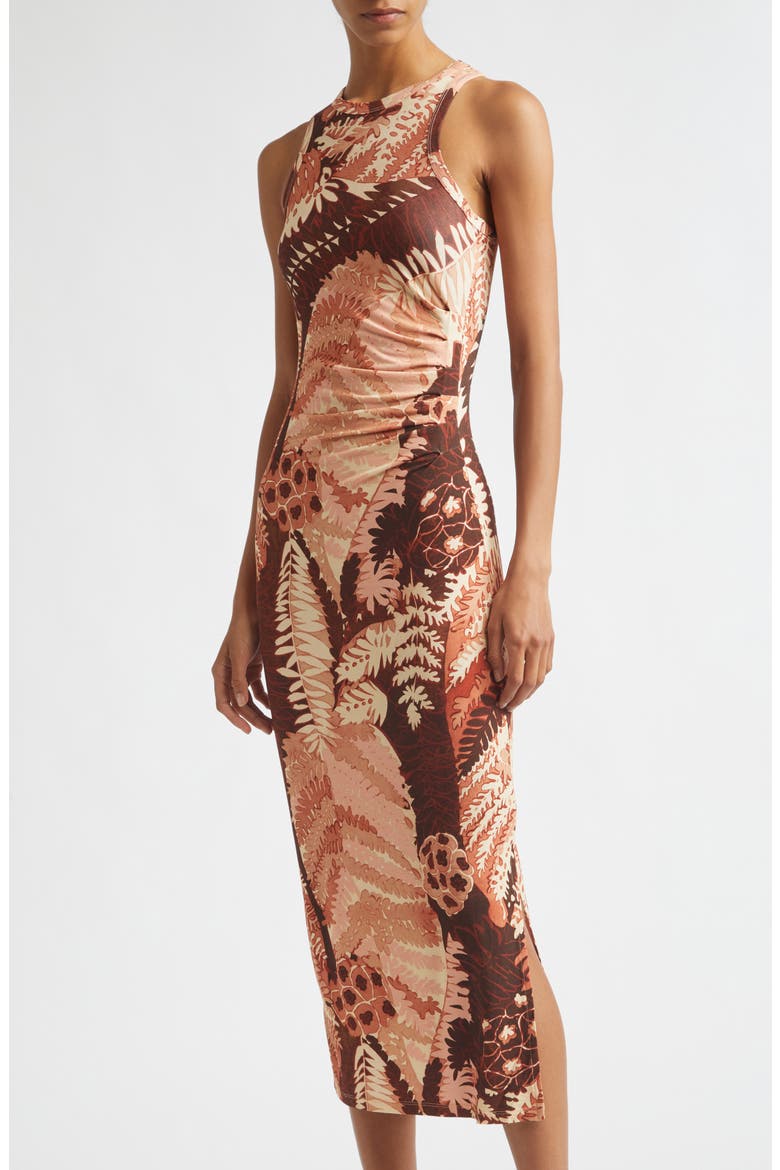 Lola Print Sleeveless Mesh Midi Dress, Alternate, color, PINK