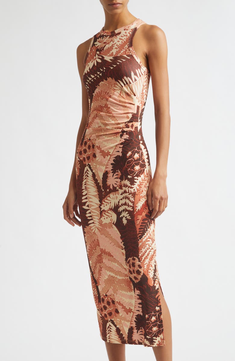 Reiss Lola Print Sleeveless Mesh Midi Dress, Alternate, color, Pink