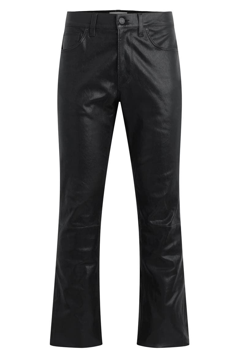 Walker Kick Flare Leather Jeans, Alternate, color, DISTRESS BLACK