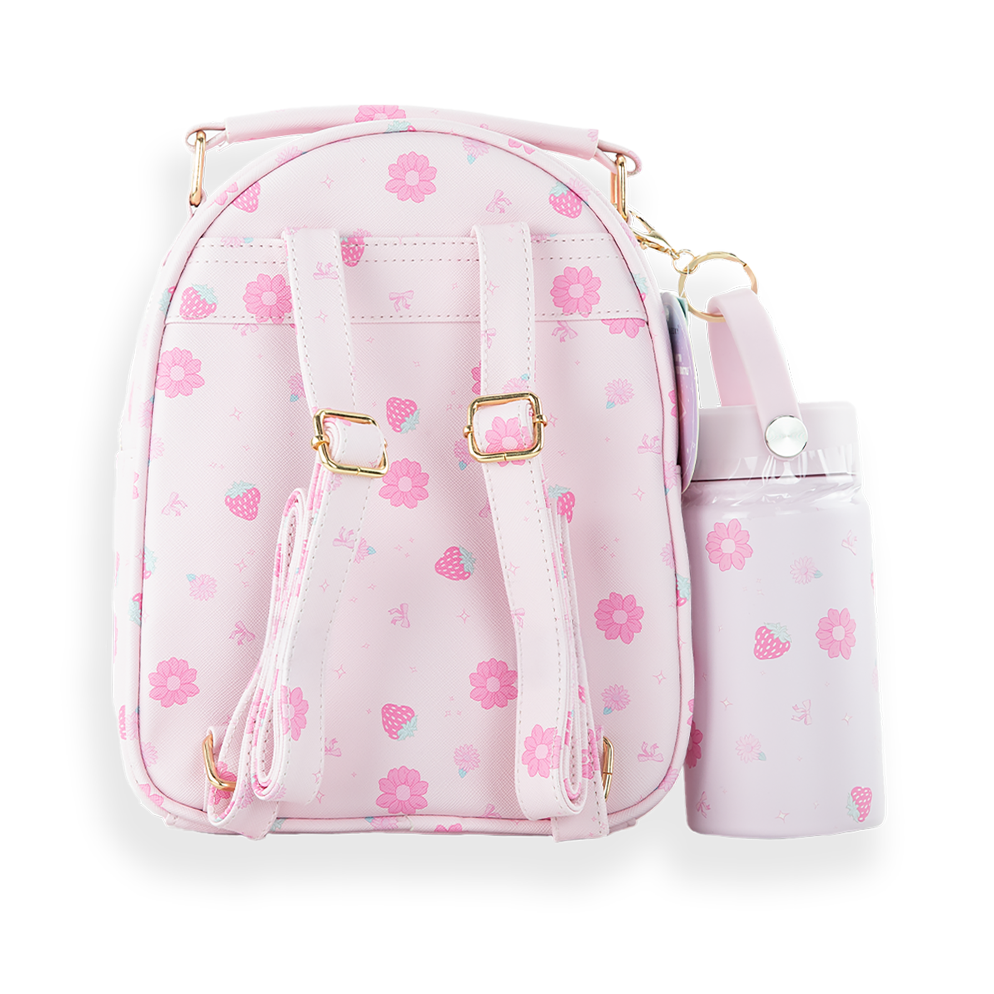 Strawberry Blossom Mini Backpack Set, Alternate, color, Daisy Strawberry Flurry/ Blush