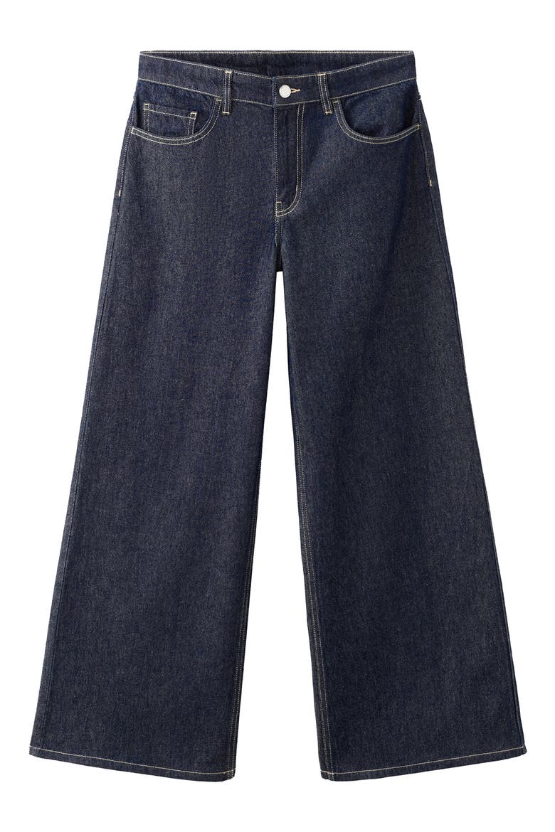 Low Rise Wide Leg Jeans, Main, color, BLUE