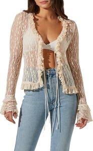 ASTR the Label Lace Front Tie Bed Jacket