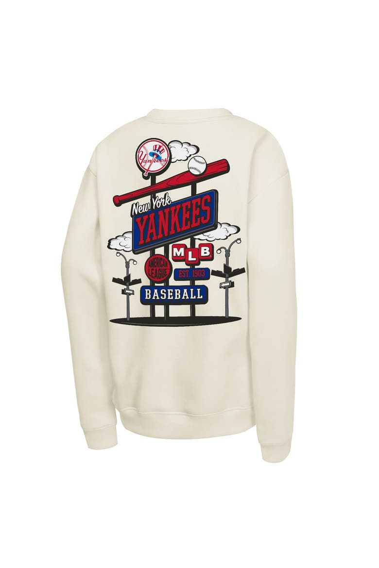 Youth Mitchell & Ness Natural New York Yankees Retro Billboard Sweatshirt, Alternate, color, Natural