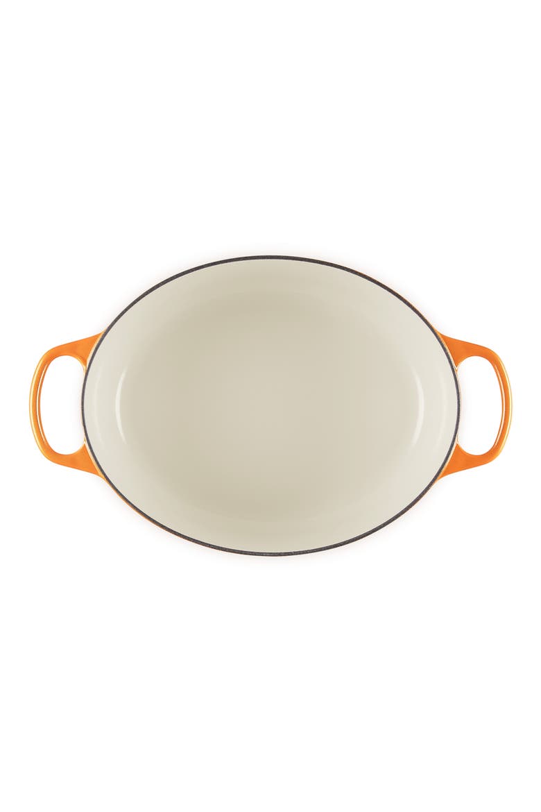 Signature 6.75-Quart Oval Enamel Cast Iron Dutch Oven with Lid, Alternate, color, FLAMME DOREE