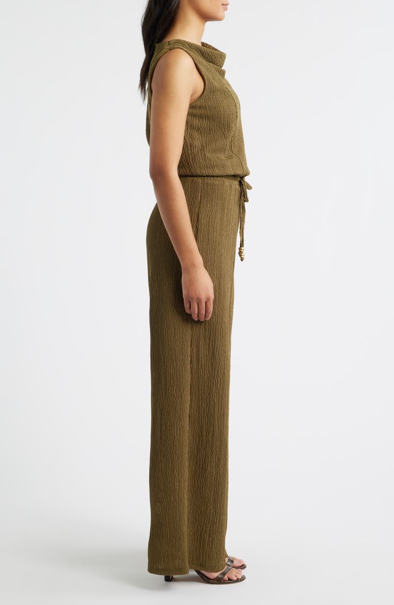 Vince Camuto Textured Knit Jumpsuit, Alternate, color, Olive