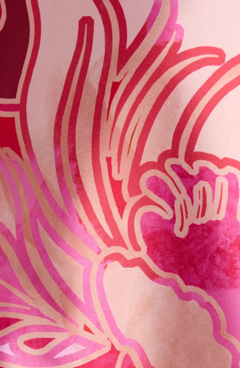 Natori Deco Satin Robe, Alternate, color, Red