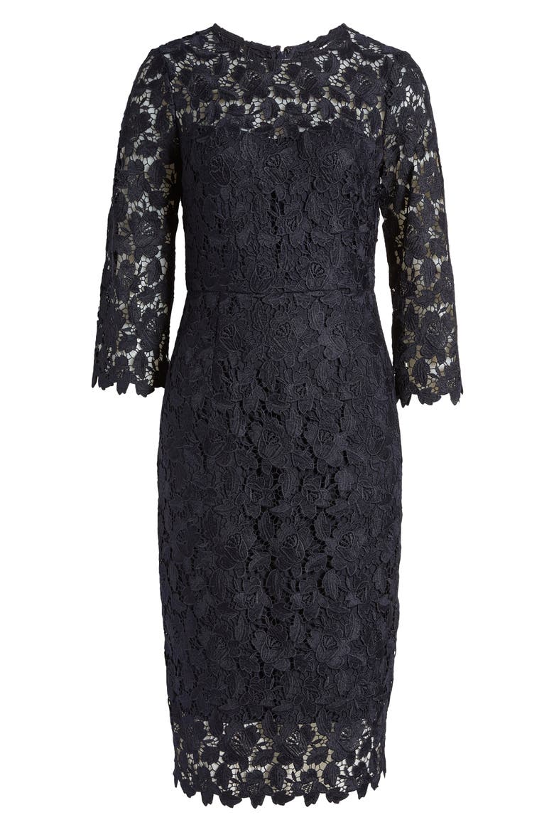 Lace Sheath Dress, Alternate, color, NVY