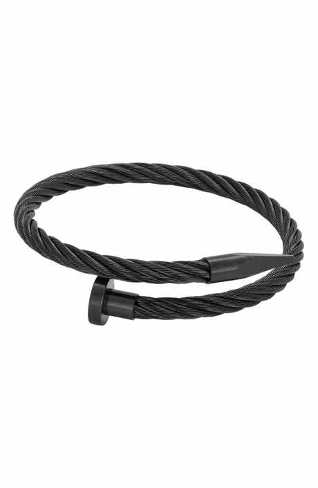 Men's Twisted Cable Nail Cuff Bracelet