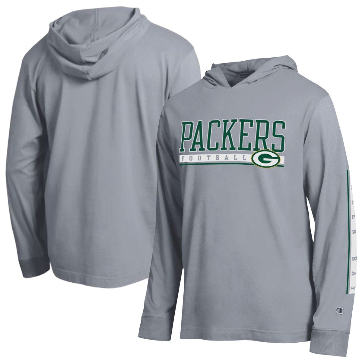 Champion Men's Champion Gray Green Bay Packers All Star Hooded T-Shirt ...