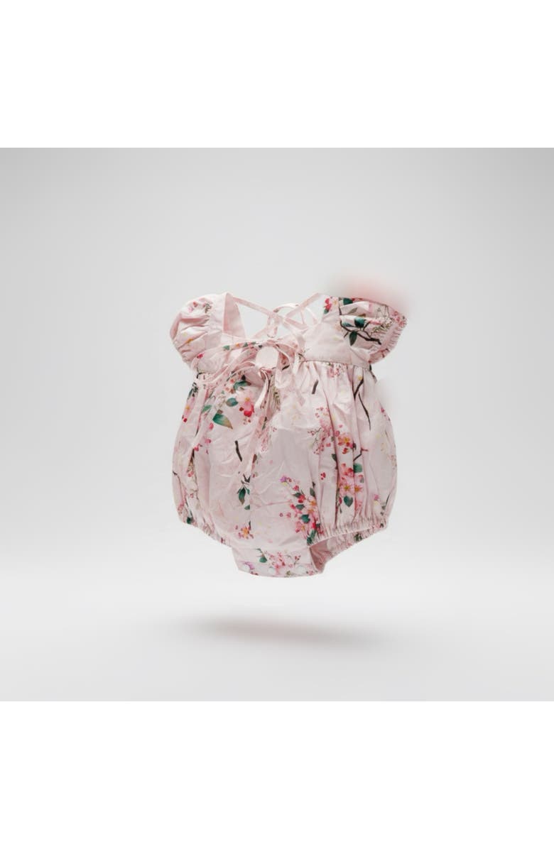 Piper&Cloth Elodie Bubble Puff Sleeves Ivory Botanical, Alternate, color, 18M