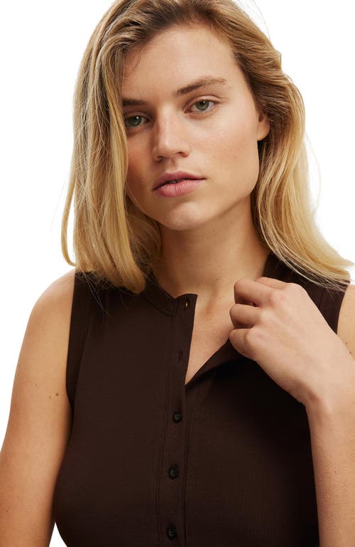 Cotton On Charlie Button Front Tank In Brown