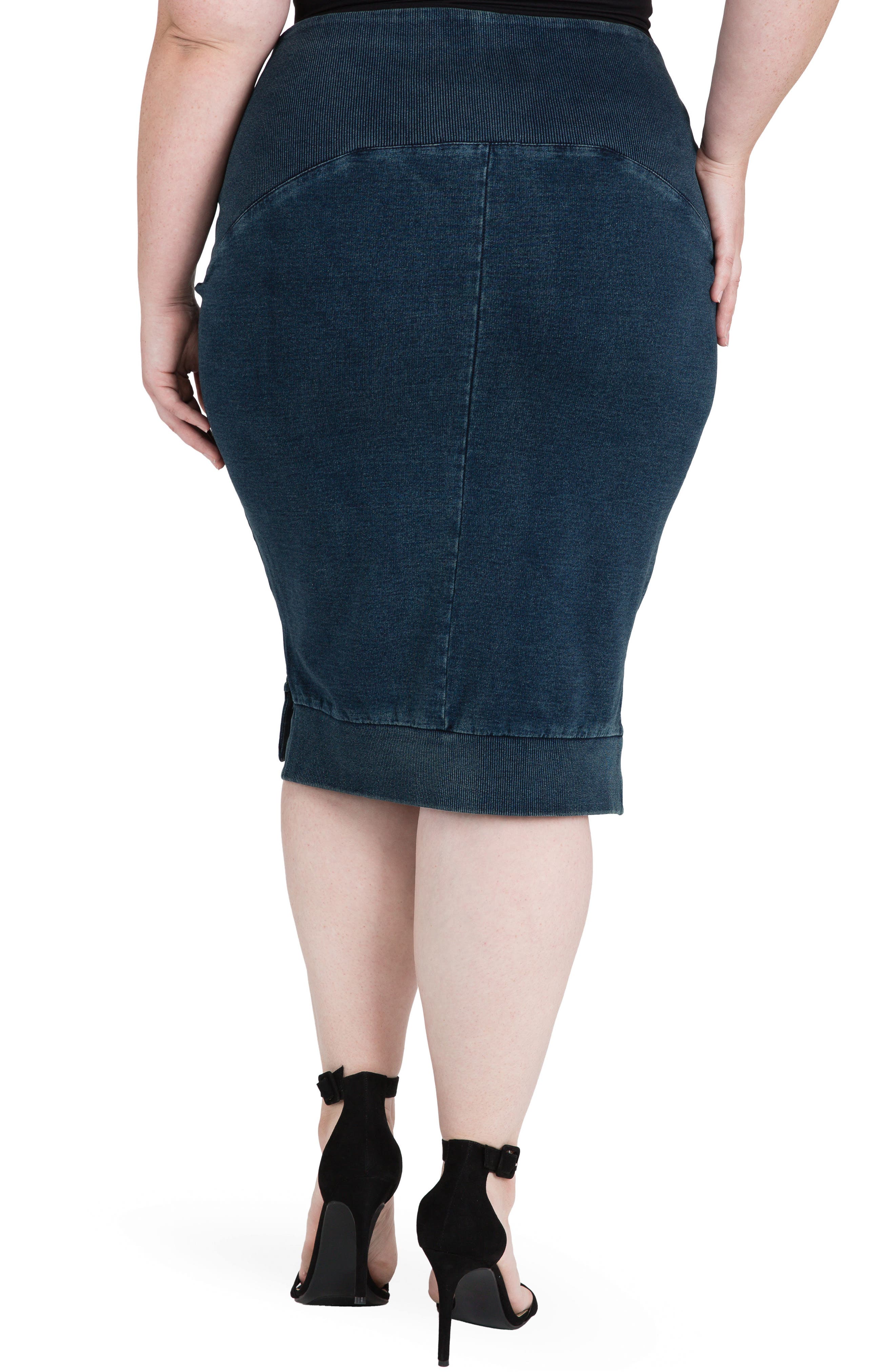 Kelly Side Slit Knit Pencil Skirt - image 2