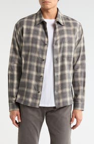 FRAME Straight Hem Plaid Button-Up Shirt
