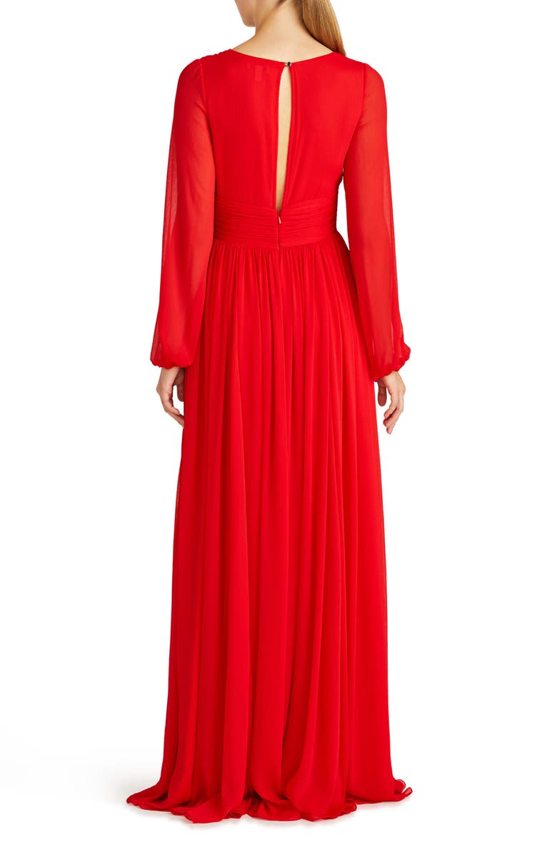 ML Monique Lhuillier Fiona Long Sleeve A-Line Gown, Alternate, color, 