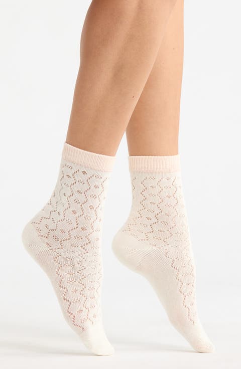 Mia Pointelle Crew Socks