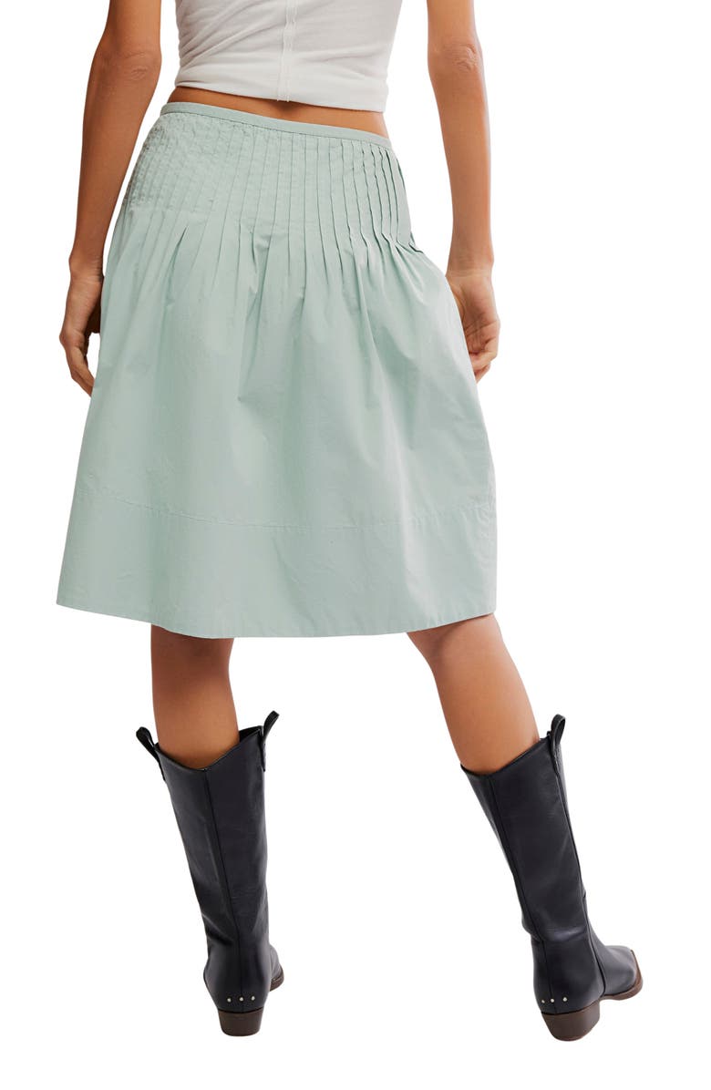 Free People Peyton Pintuck Pleat Midi Skirt, Alternate, color, Sea Sage