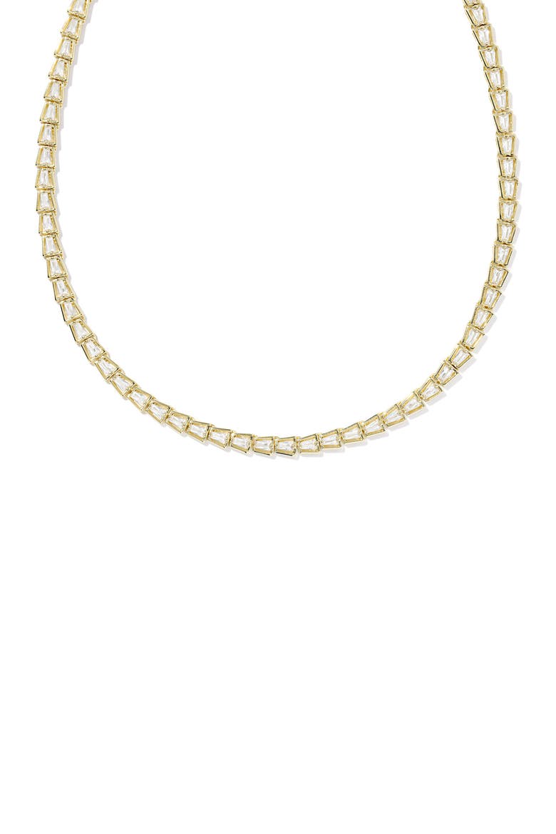 Bella Cubic Zirconia Tennis Necklace, Main, color, GOLD WHITE CUBIC ZIRCONIA