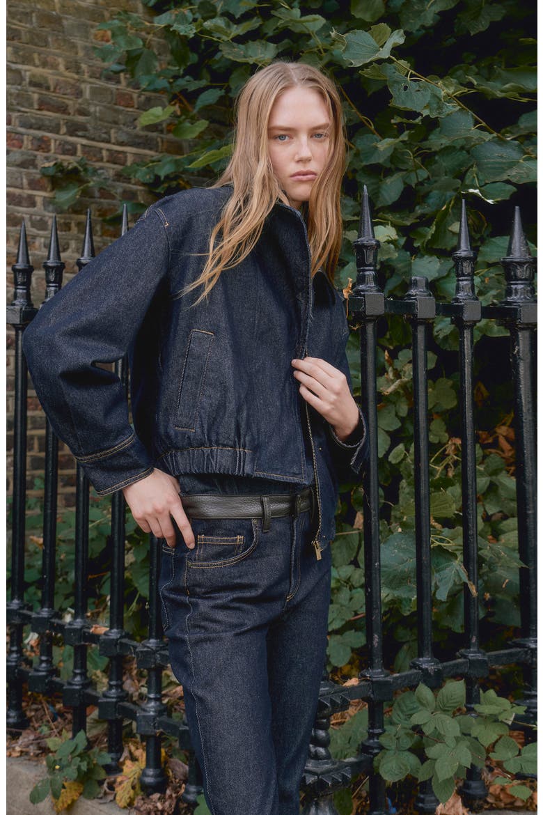 Denim Bomber Jacket, Alternate, color, OPEN BLUE