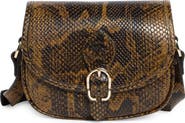 Longchamp 1980 Snakeskin Embossed Small Flap Crossbody Bag