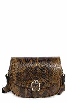 Longchamp 1980 Snakeskin Embossed Small Flap Crossbody Bag