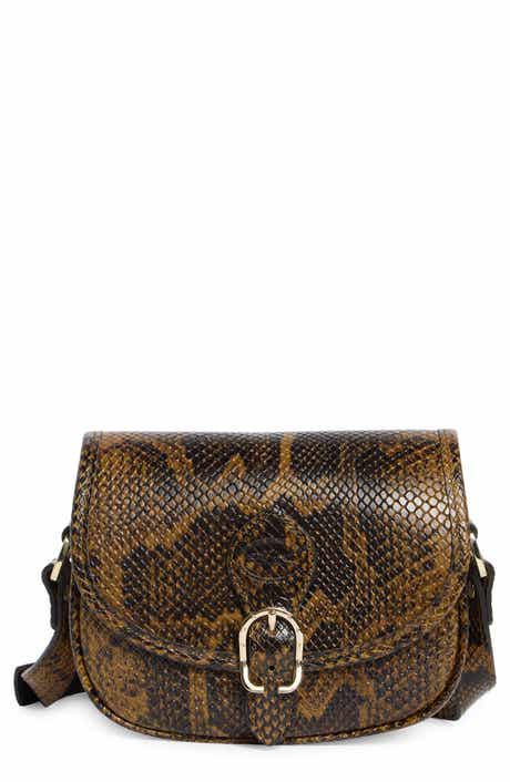 Longchamp 1980 Snakeskin Embossed Small Flap Crossbody Bag