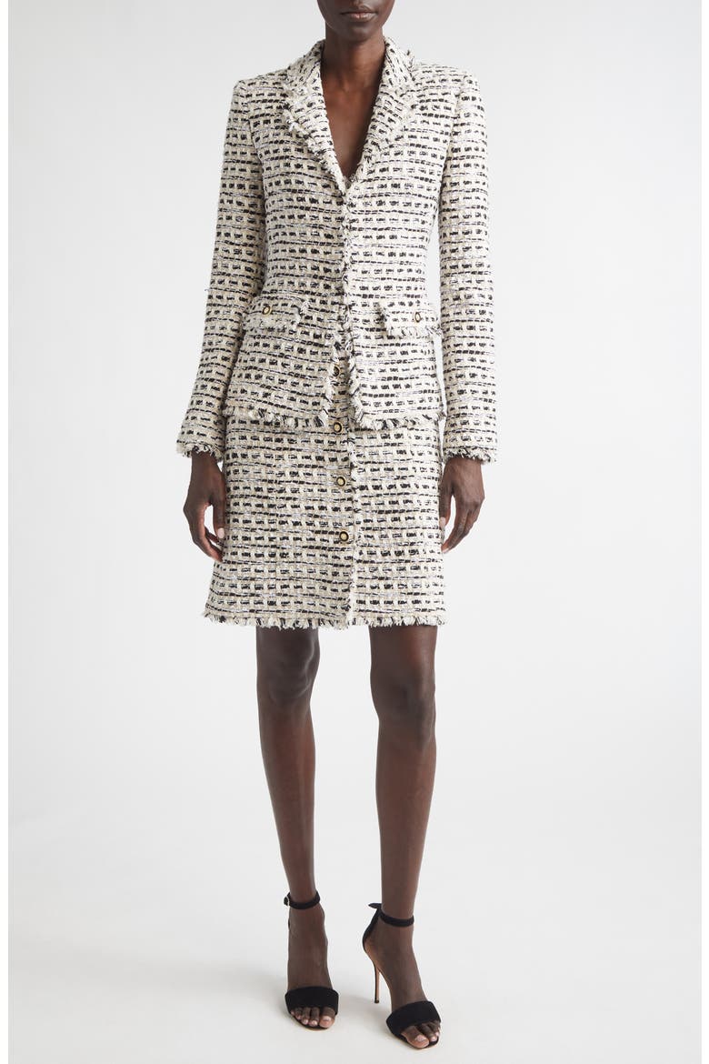 Claudine Tweed Jacket, Alternate, color, LINEN/ BLACK MULTI
