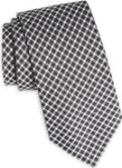 BOSS Angled Check Cotton & Silk Tie