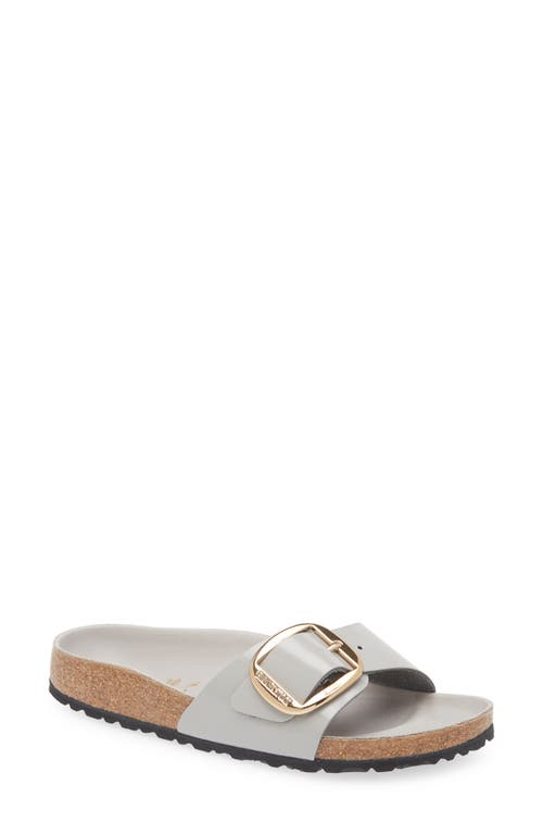 Shop Birkenstock Madrid Big Buckle Slide Sandal In Stone Coin