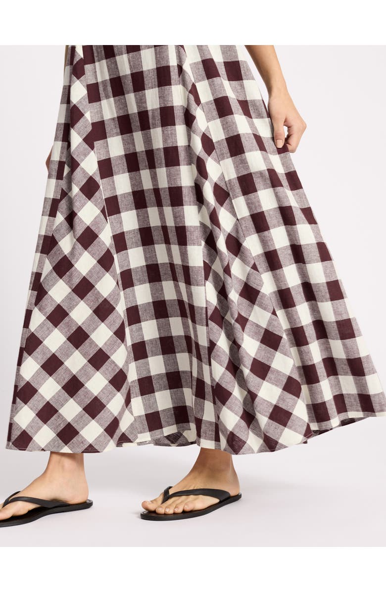 Albaray Gingham Apron Maxi Dress, Alternate, color, Burgundy