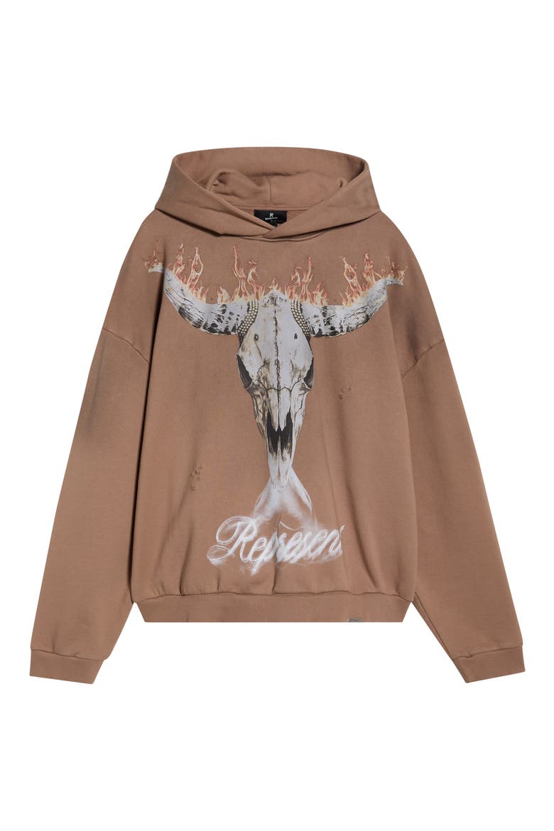 British Cowboys Cotton Graphic Hoodie, Main, color, DUSTY BROWN