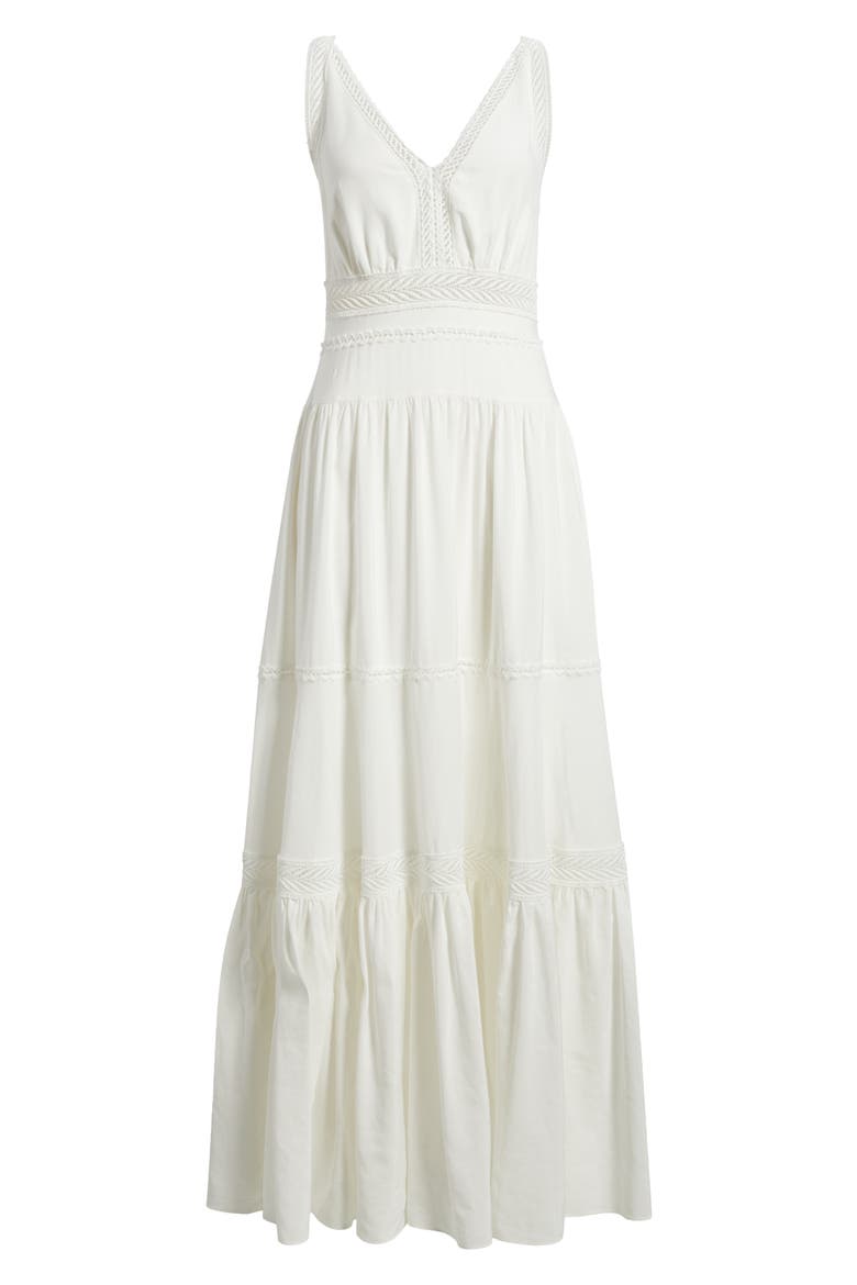 Alessia Lace Inset Detail Maxi Dress, Alternate, color, WHITE