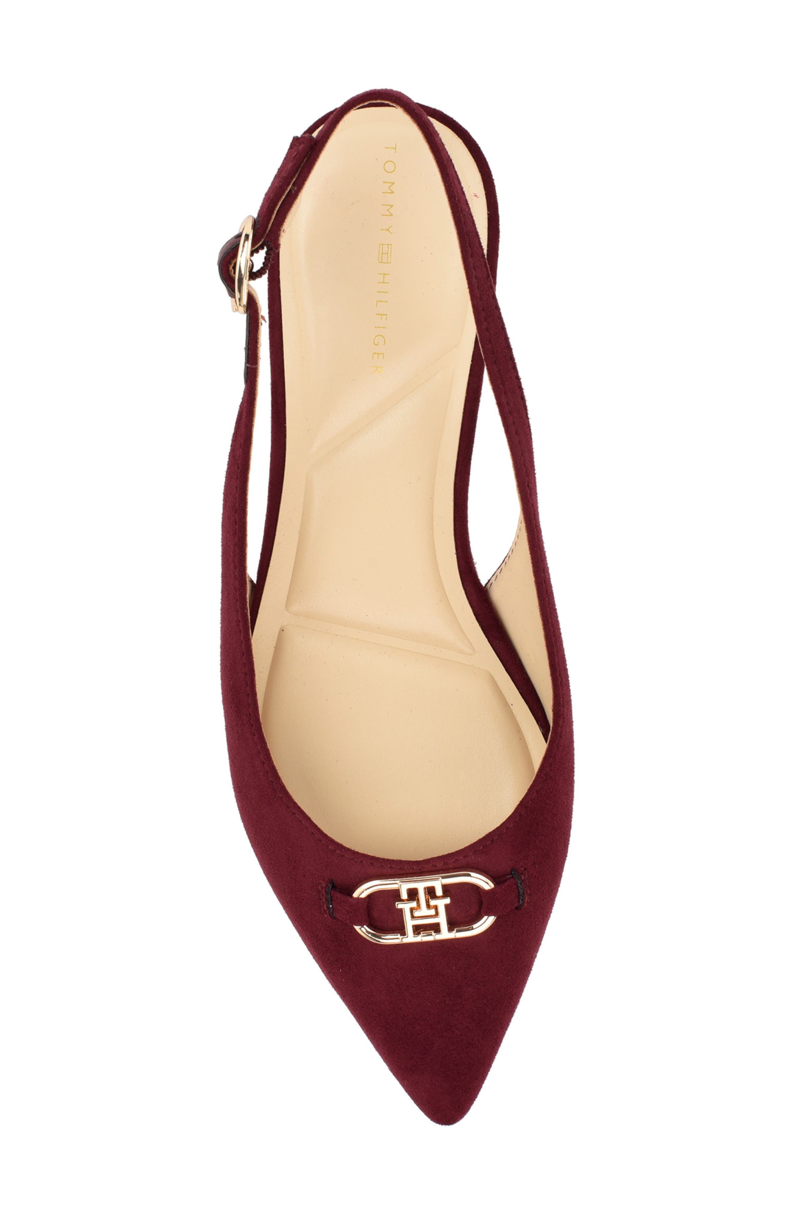 Vesly Pointed Toe Slingback Flat, Alternate, color, DEEP BORDEAUX