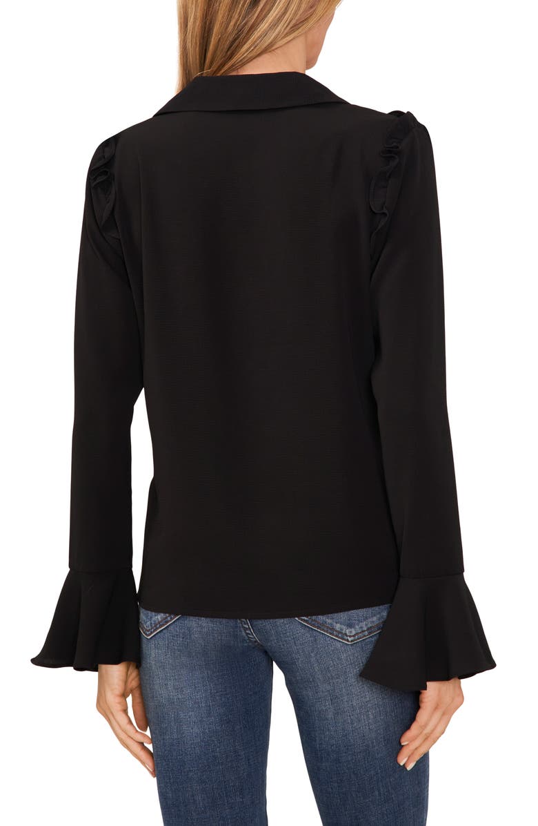 CeCe Ruffle Bell Sleeve Crepe Top, Alternate, color, 