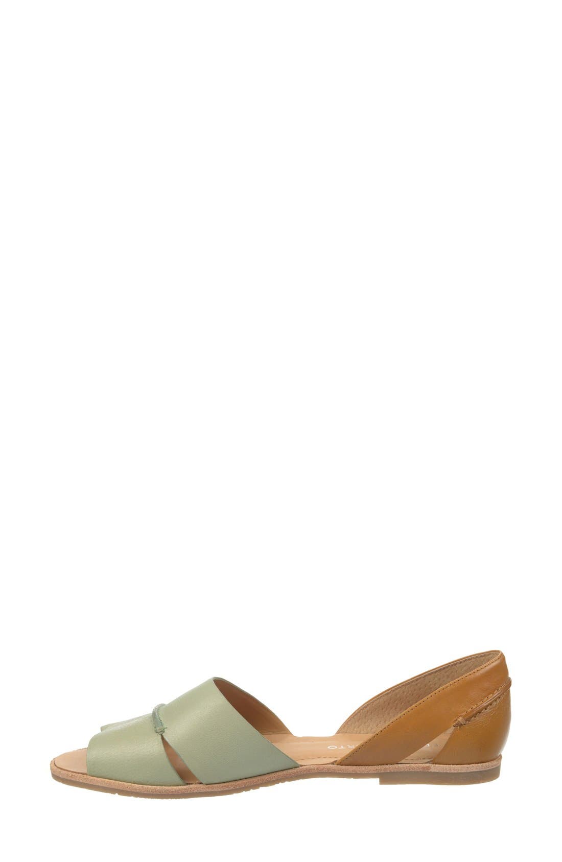 'Vivace' Leather d'Orsay Flat, Alternate, color, NEW MINT/ TAN