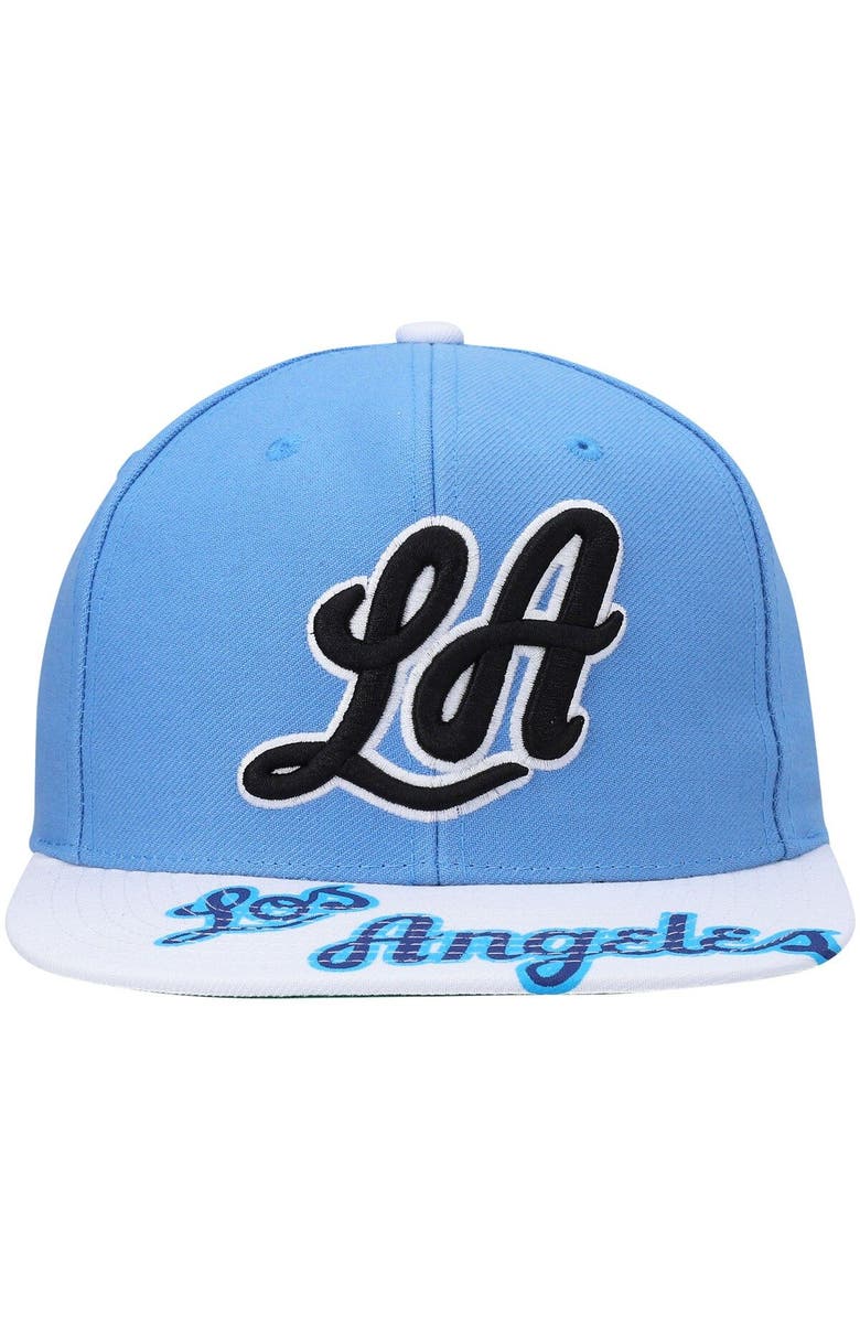 Mitchell & Ness Men's Mitchell & Ness x Lids Powder Blue/White Los Angeles Lakers Hardwood Classics Reload 3.0 Snapback Hat, Alternate, color, 