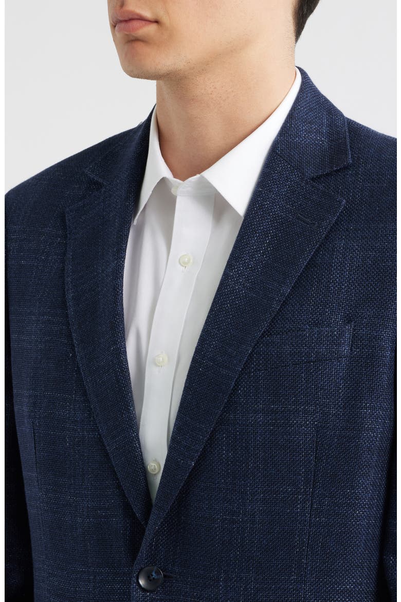 Cielo Plaid Virgin Wool & Linen Sport Coat, Alternate, color, NAVY CIELO PLAID