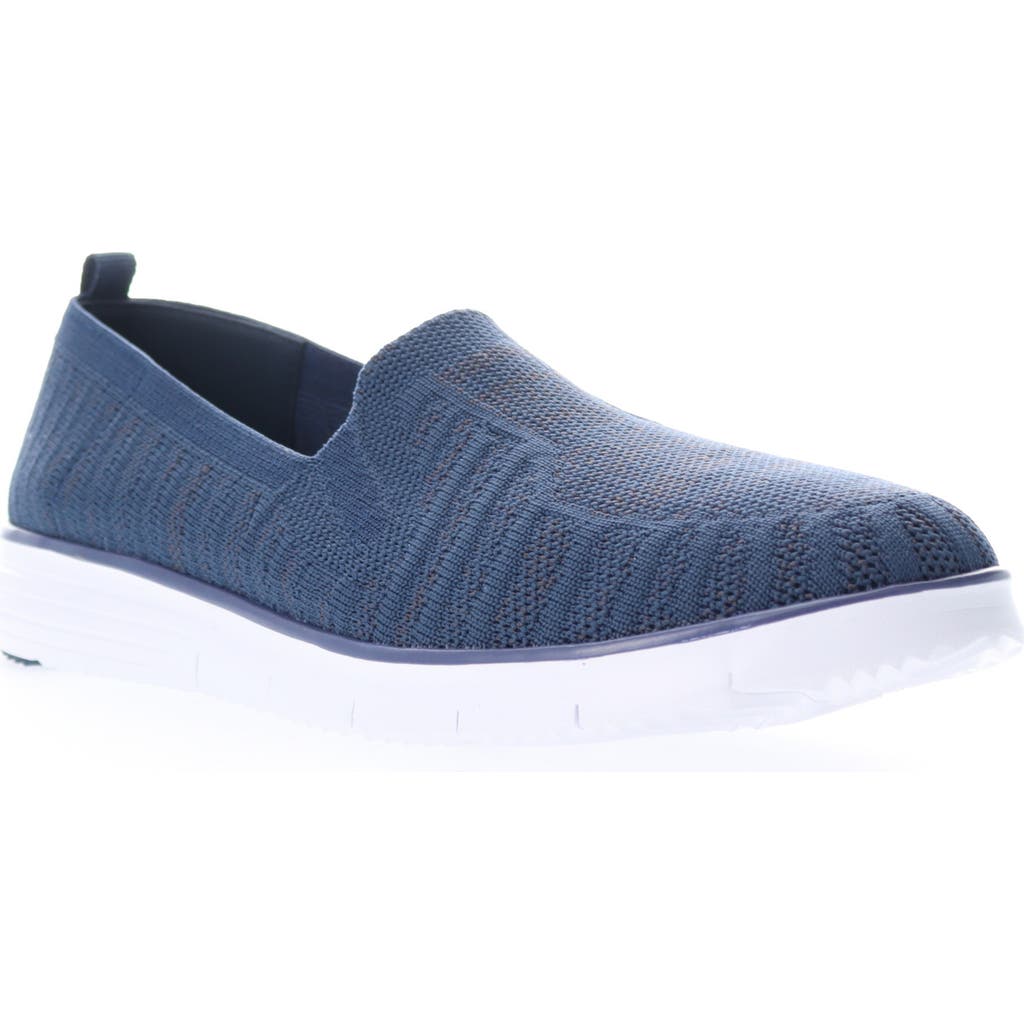 Propét Travel Fit Womens Comfort Slip-on Sneakers In Navy/grey