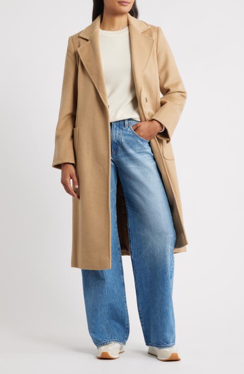 Sam Edelman Longline Wrap Coat In Brown