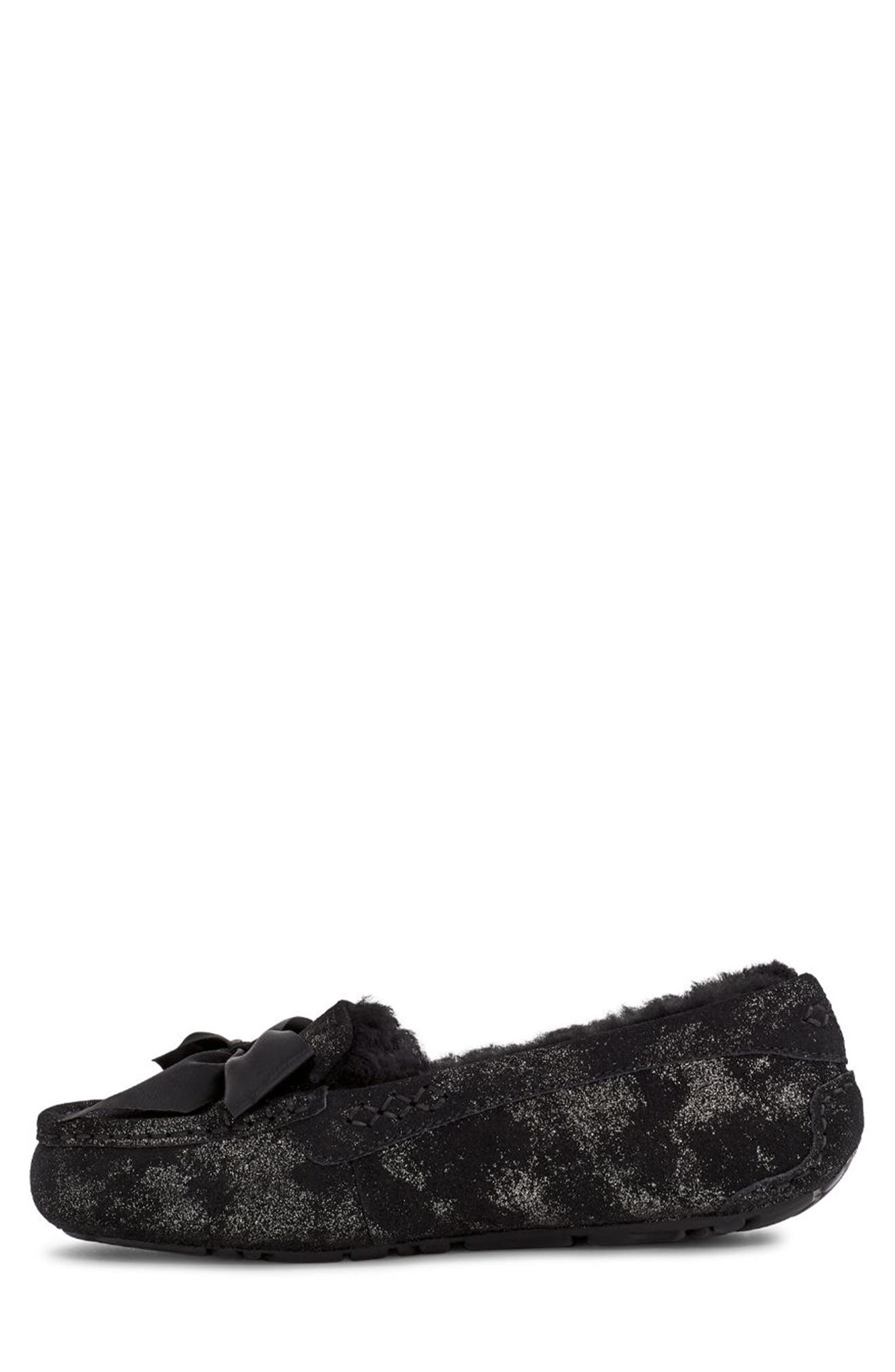 UGG<sup>®</sup> UGG Ansley Bow Glimmer Faux Fur Lined Slipper, Alternate, color, 