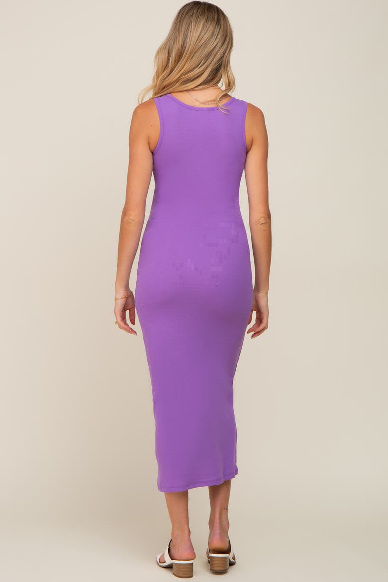 Ribbed Basic Maxi Dress, Alternate, color, Lavender