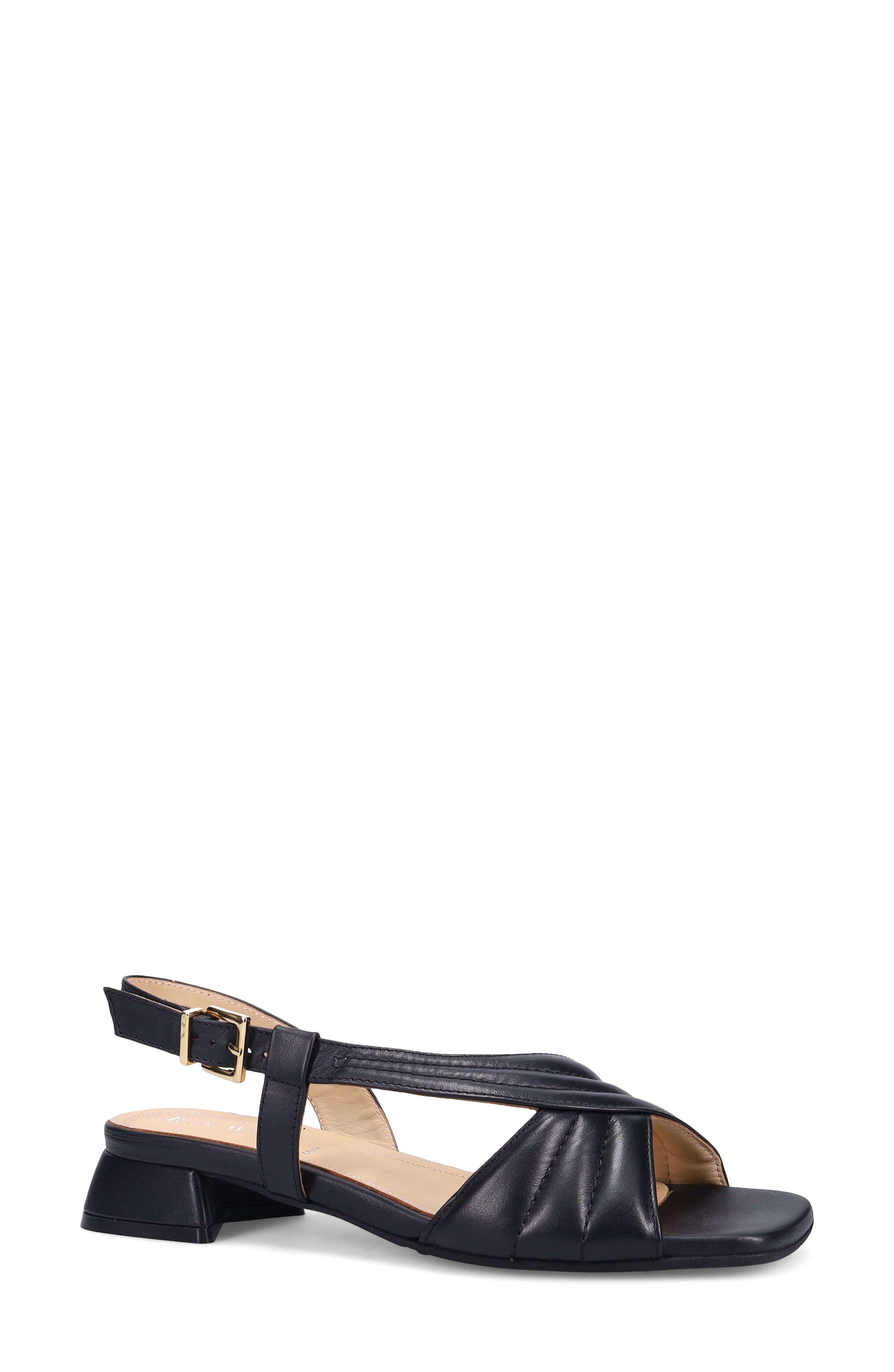 Ron White Blair Slingback Leather Sandal, Main, color, Onyx