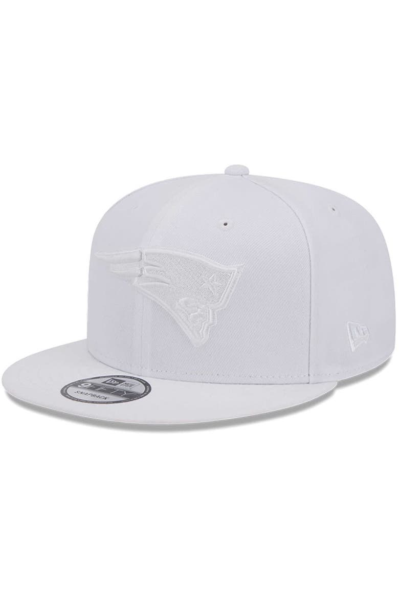 Men's New Era New England Patriots Main White on White 9FIFTY Snapback Hat, Main, color, White