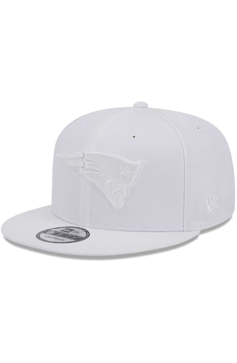 New Era Men's New Era New England Patriots Main White on White 9FIFTY Snapback Hat, Main, color, 