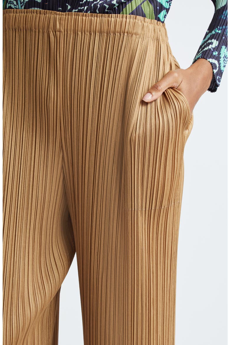 Monthly Colors December Pleated Crop Wide Leg Pants, Alternate, color, SAND BEIGE