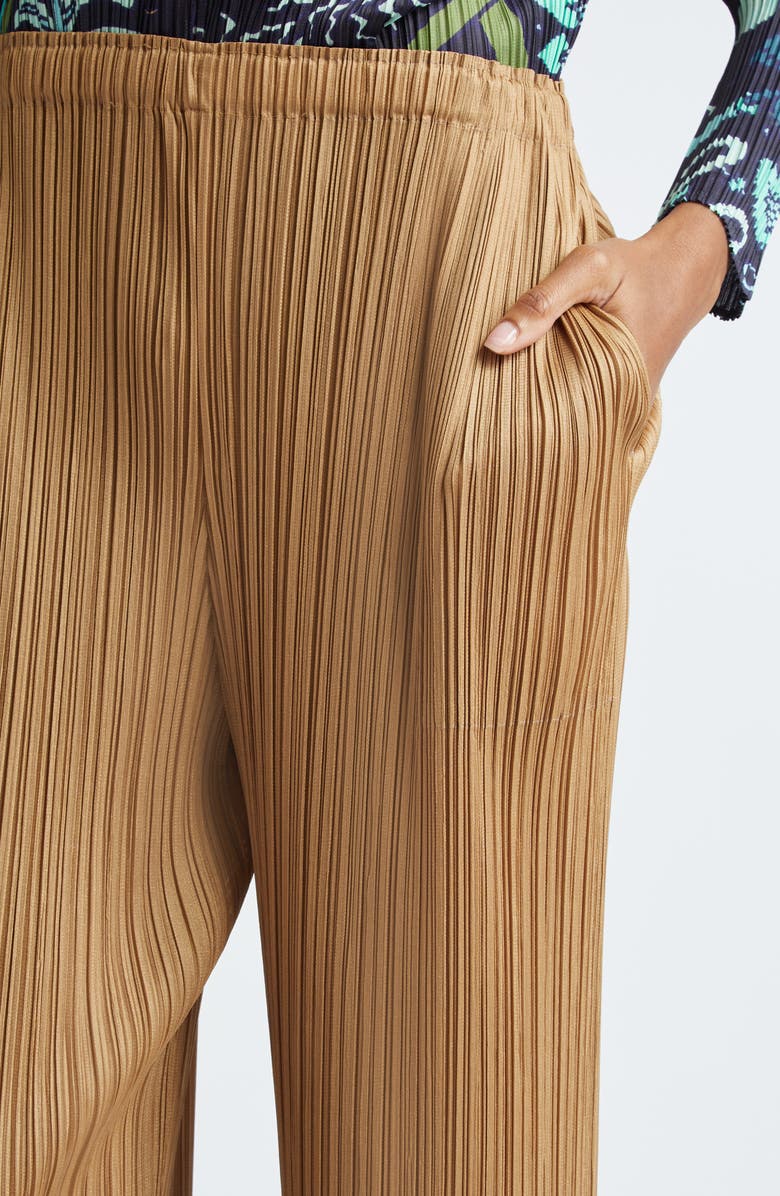Pleats Please Issey Miyake Monthly Colors December Pleated Crop Wide Leg Pants, Alternate, color,
